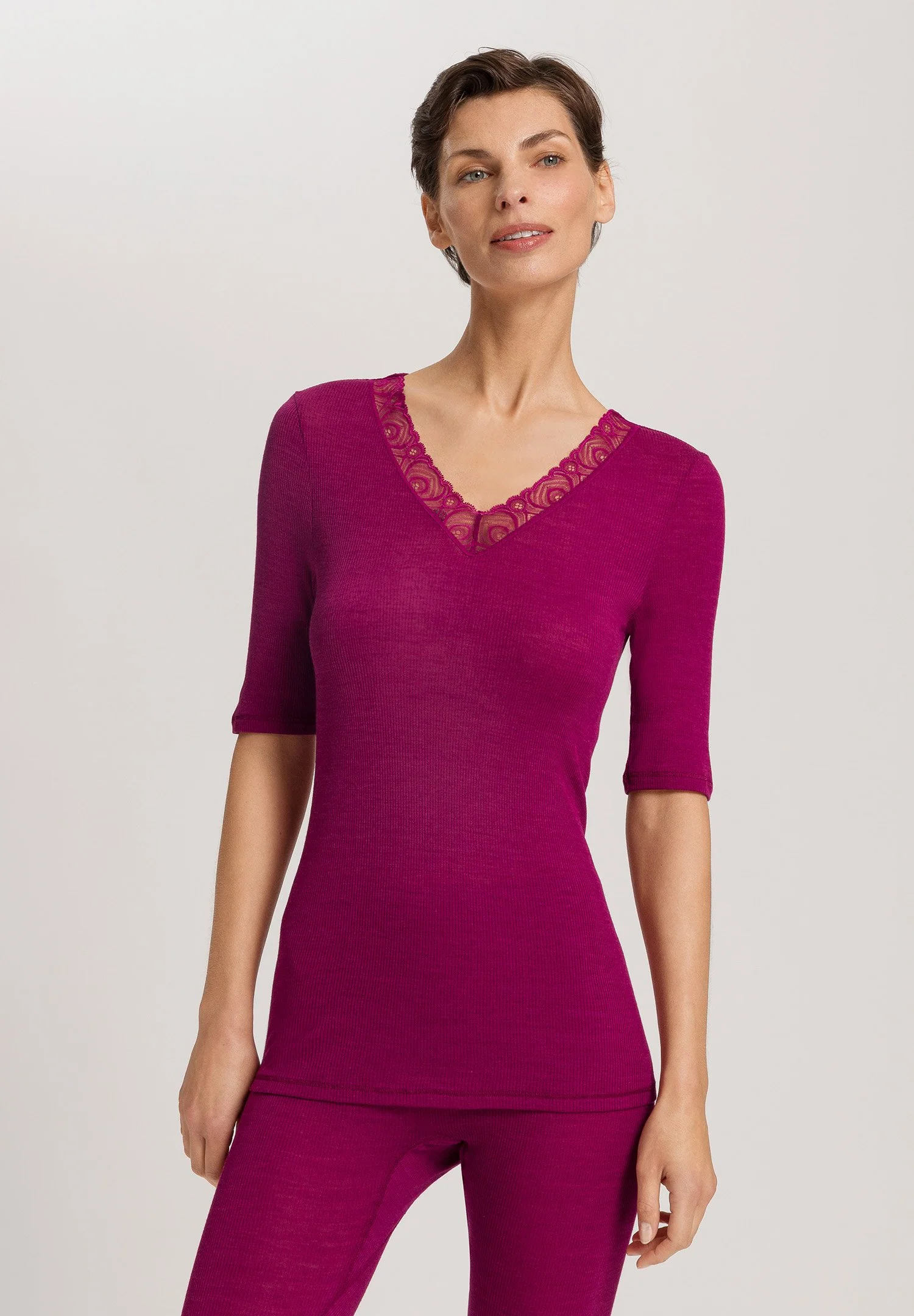 Woolen Lace S/SLV Shirt | pink tourmaline 070829-072473 - Image 2