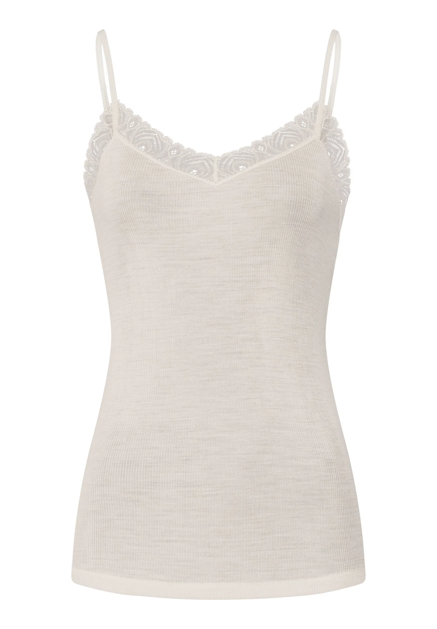 Woolen Lace Spaghetti Top | misty white 070827-072123