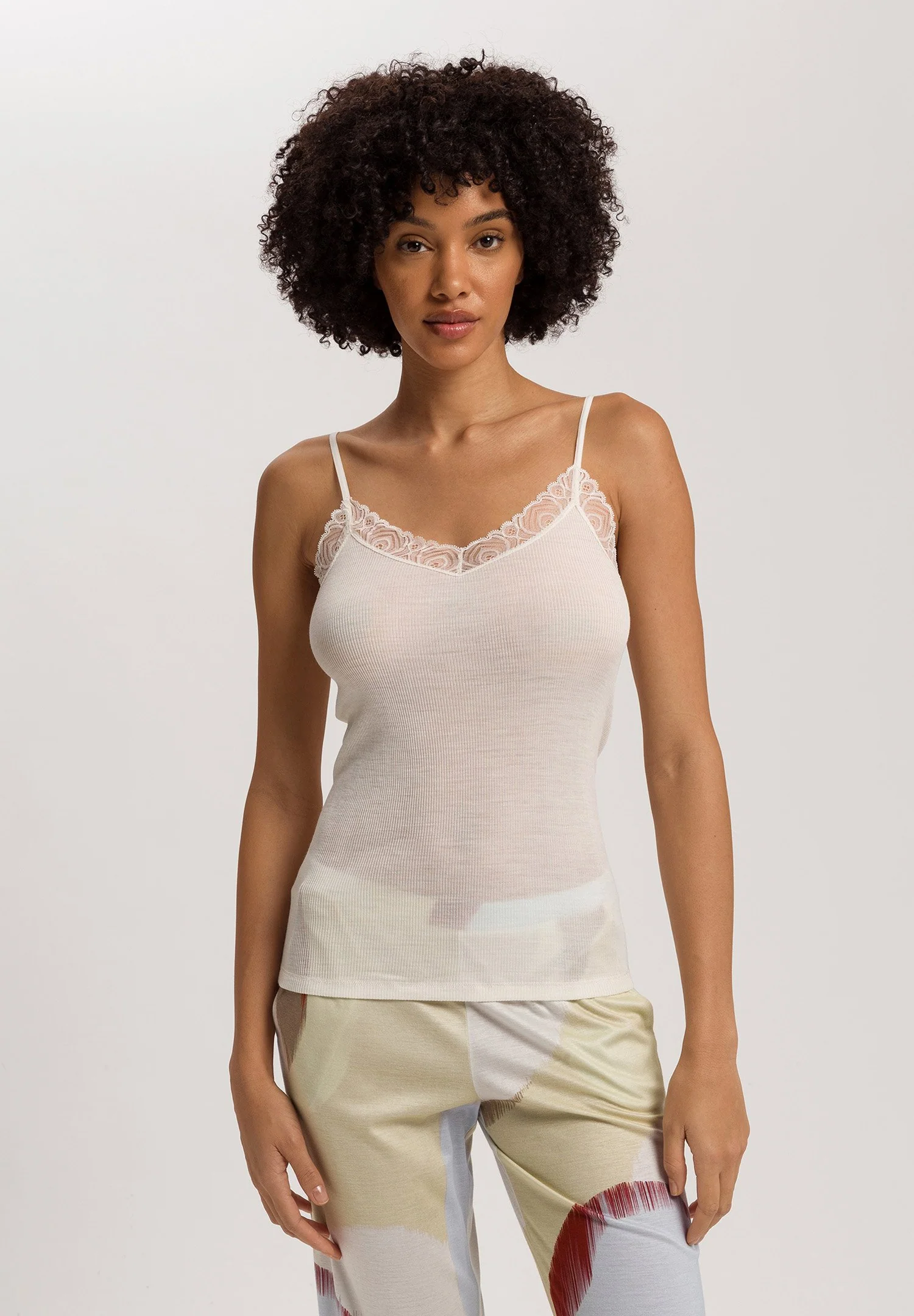 Woolen Lace Spaghetti Top | misty white 070827-072123 - Image 2