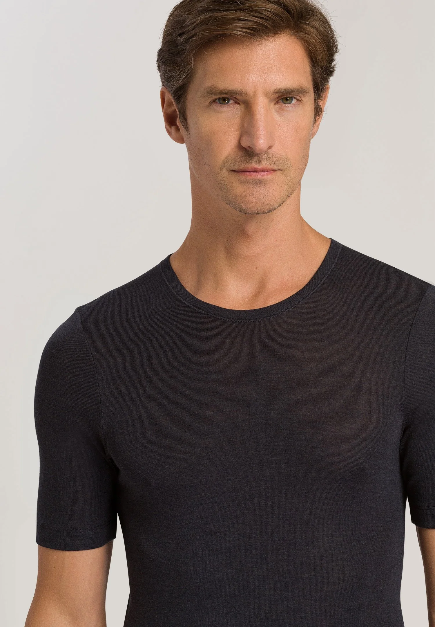 Woolen Silk S/SLV Shirt | anthracite 073401-070176 - Image 6