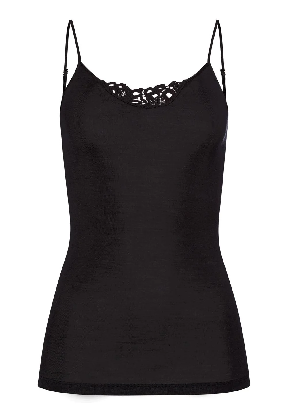Woolen Silk Spaghetti Top | black 071521-070018