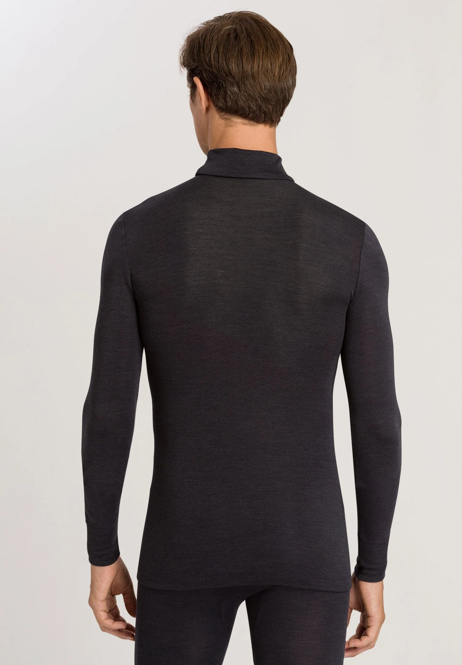 Woolen Silk Turtle-Neck Shirt | anthracite 073403-070176 - Image 4