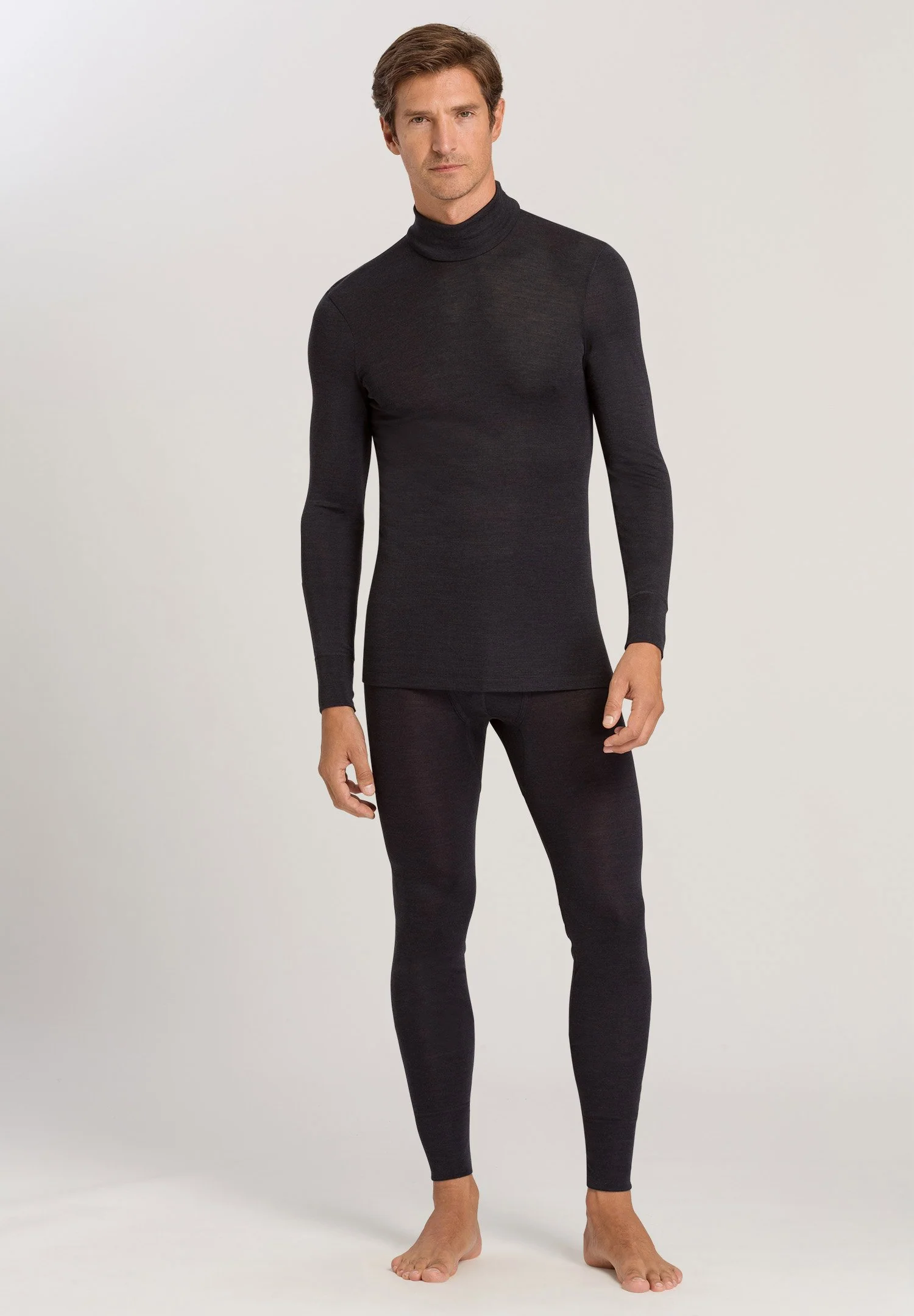 Woolen Silk Turtle-Neck Shirt | anthracite 073403-070176 - Image 5