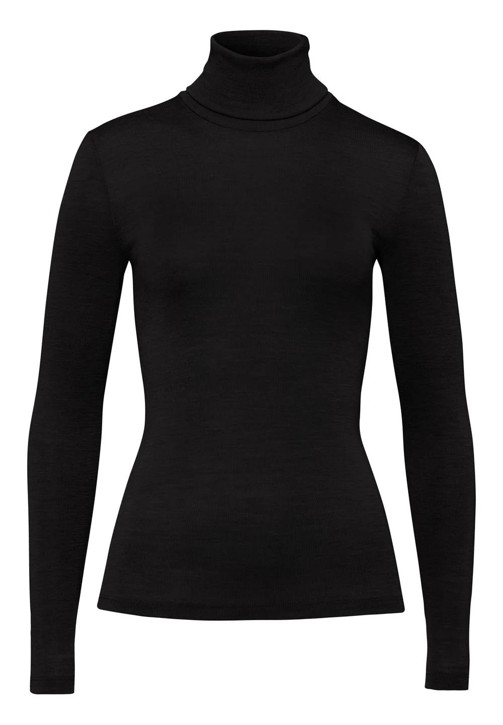 Woolen Silk Turtle-Neck Shirt | black 071423-070018